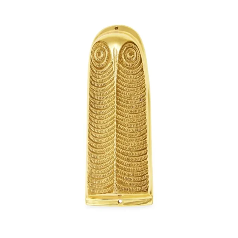 brass owl mezuzah by jonathan adler