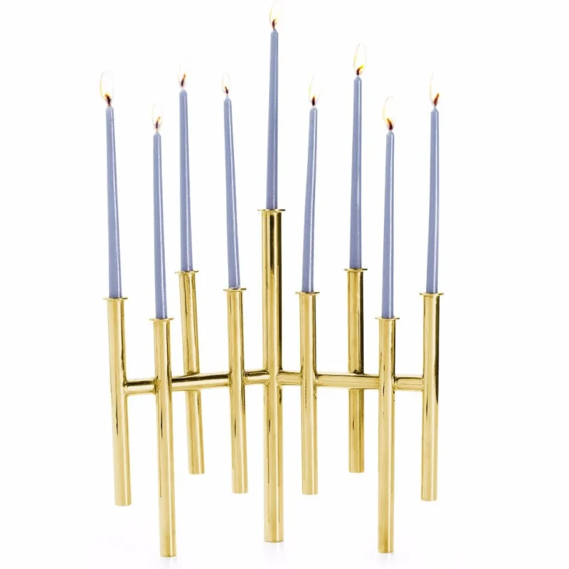 brass skyline menorah by jonathan adler elegant hanukkah decor