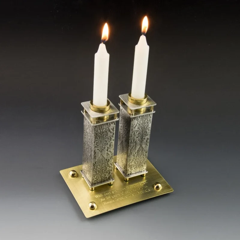 brass tray candleholders by joy stember choice of patterns