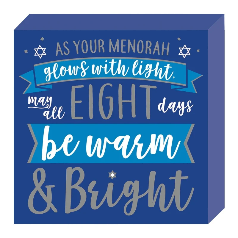 bright hanukkah standing plaque