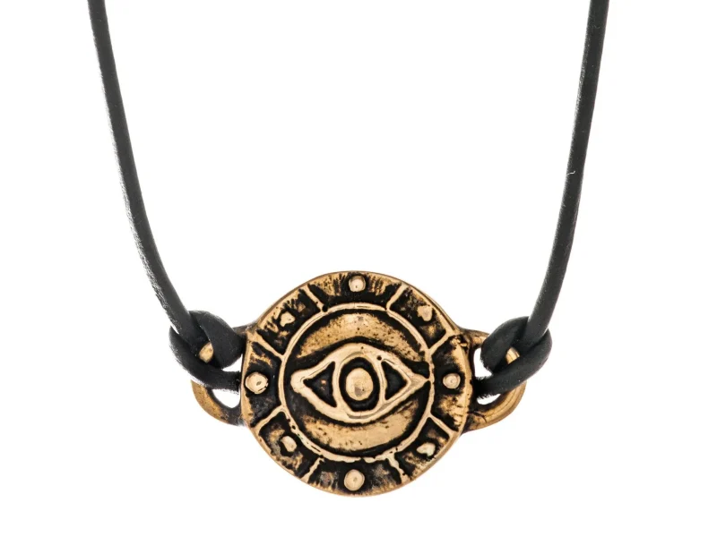 bronze eye medallion necklace marla studio