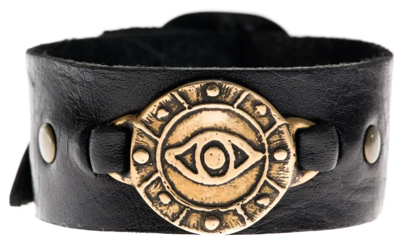 bronze leather eye cuff bracelet by marla studio