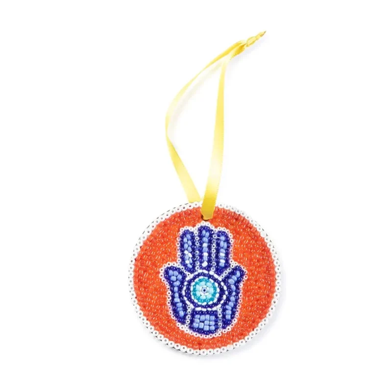 chai modern beaded hamsa ornament handcrafted tchotchkes