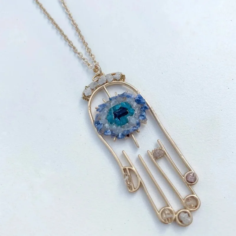 chakra healing hamsa necklace for energy balance