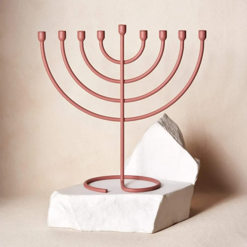 clay trace menorah by via maris handcrafted for tradition