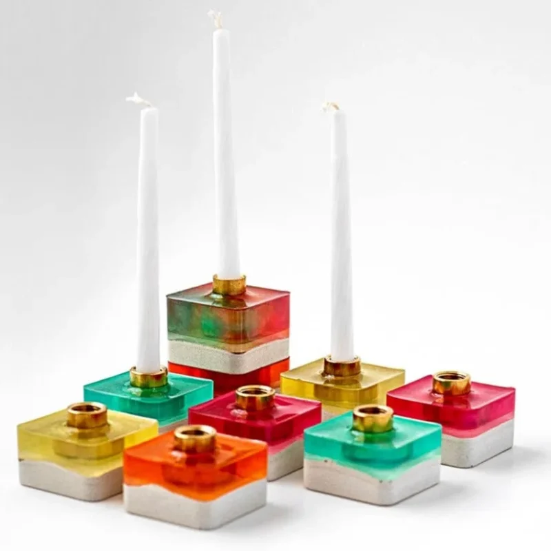 colorful cubes menorah by israel museum exclusive design