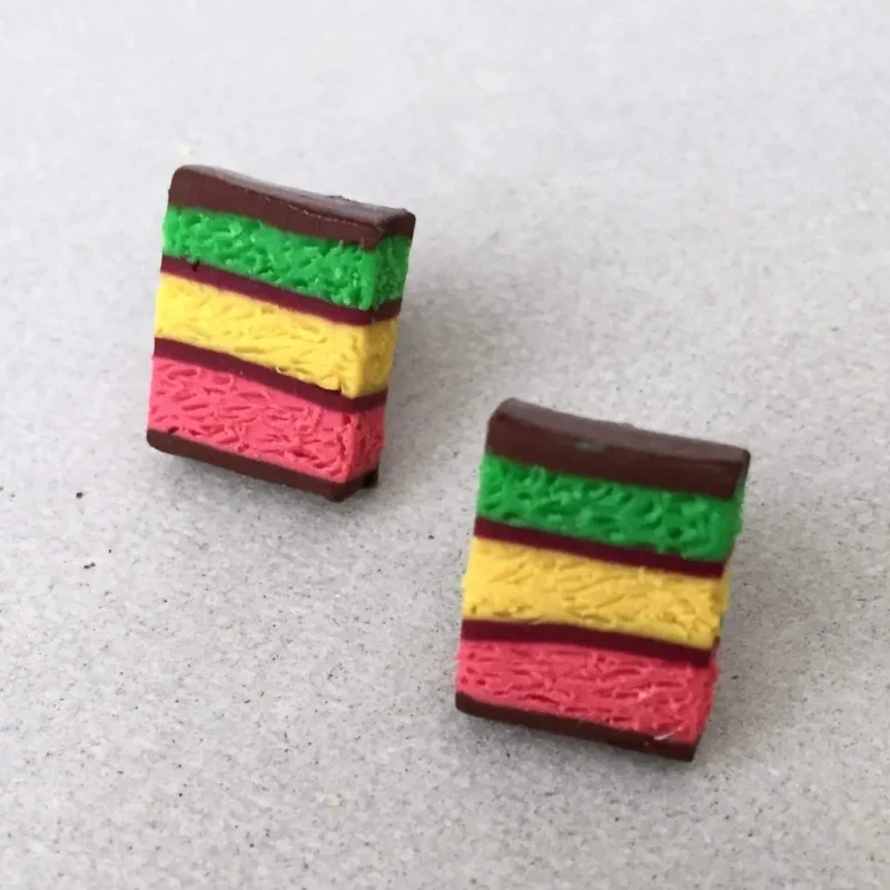 colorful rainbow cookie earrings for women