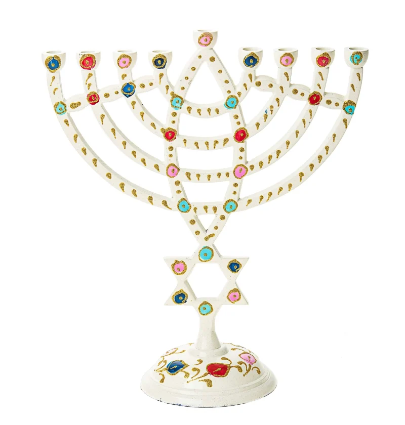 colorful star of david menorah white multicolor scaled