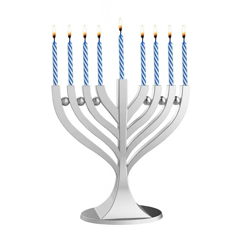 compact menorah with birthday candles perfect for celebrations