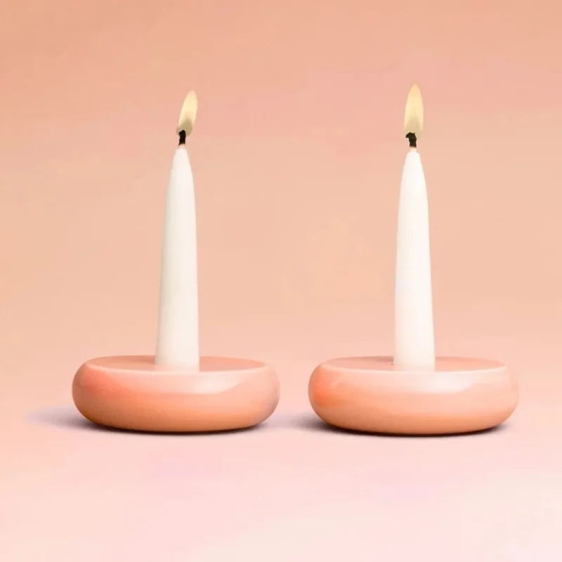 coral donut candlesticks elegant home decor