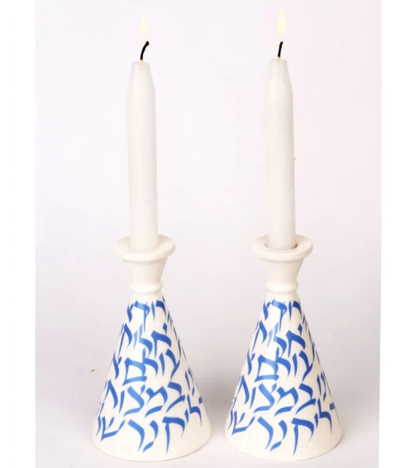 cornflower blue blessings candleholders