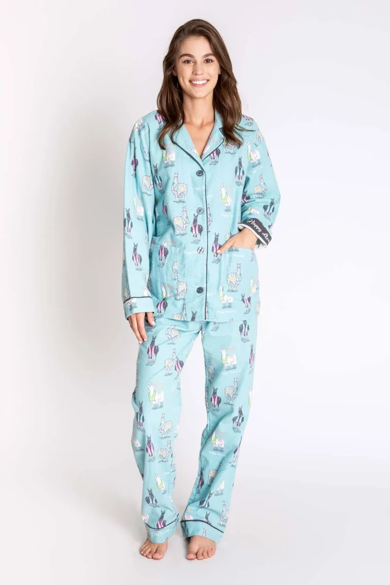 cozy women s happy llamakah pajama set by p j salvage