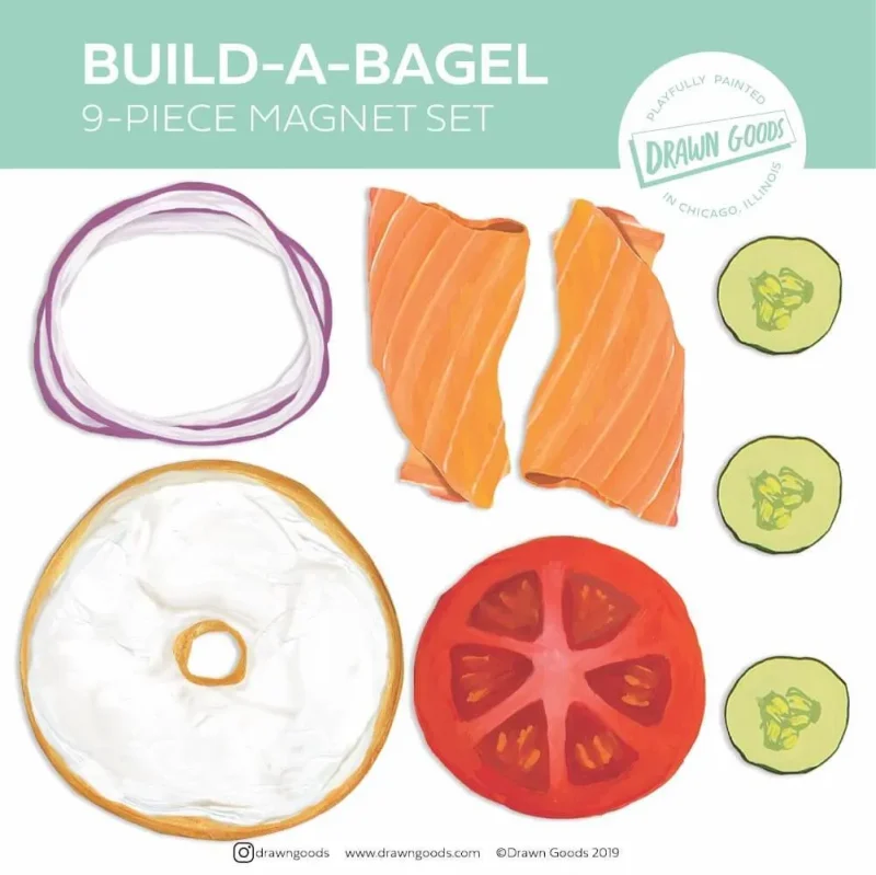 customizable bagel magnet set