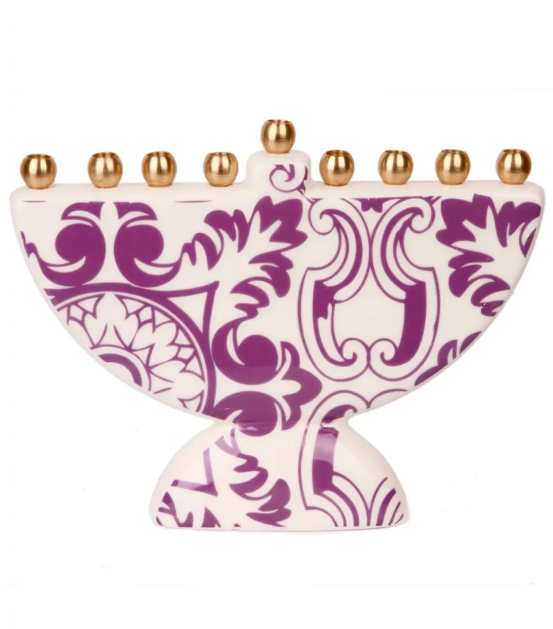 damask print menorah by barbara shaw