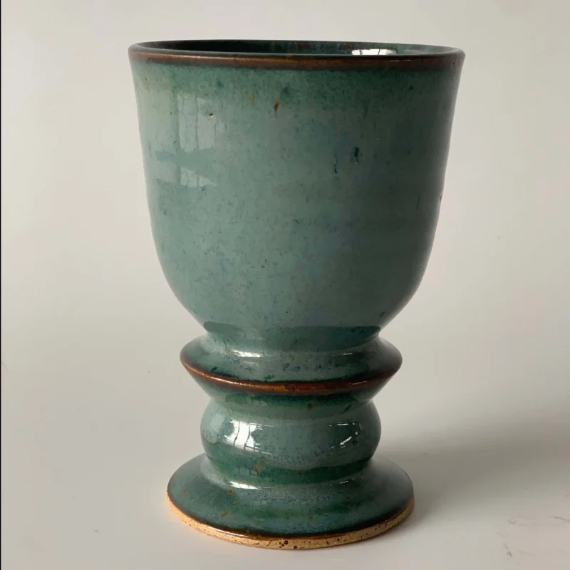 dark blue ceramic kiddush cup by rachael pots scaled