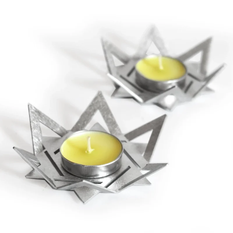 davidush aluminum shabbat candlesticks set by studio wallaby