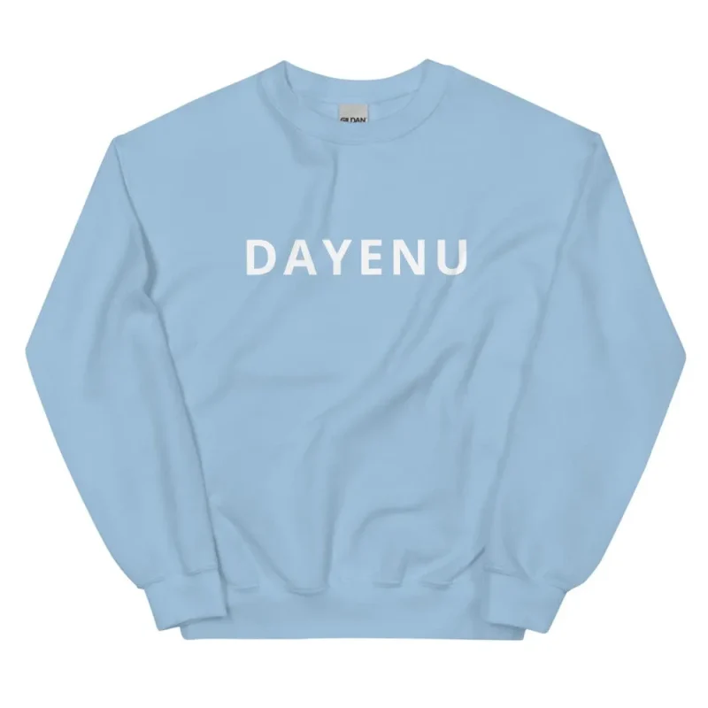 dayenu unisex light blue sweatshirt small