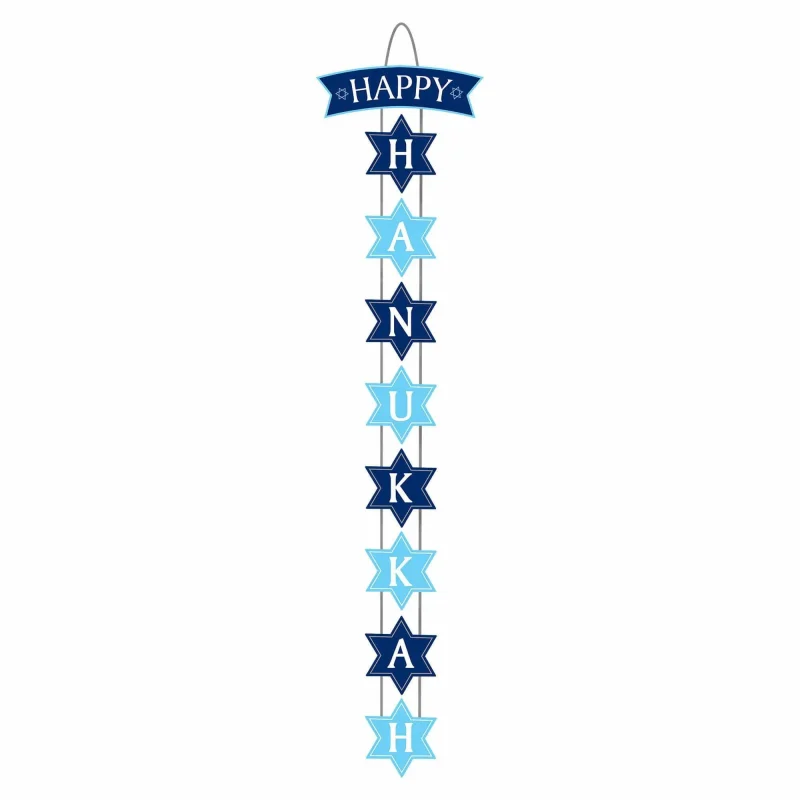 deluxe vertical hanukkah sign happy hanukkah decor