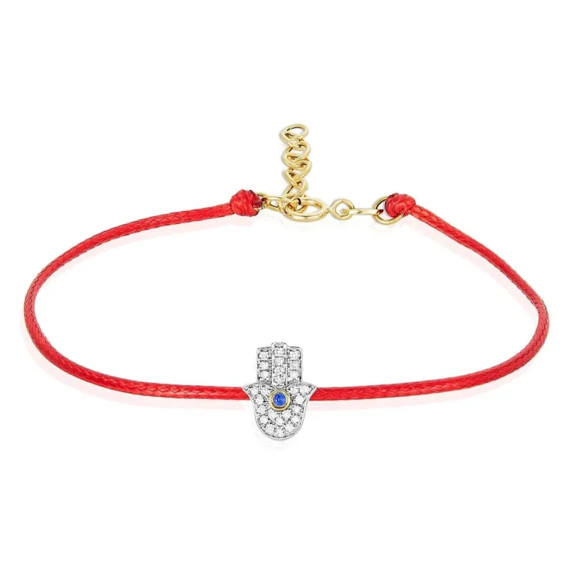 diamond hamsa protection bracelet red or black