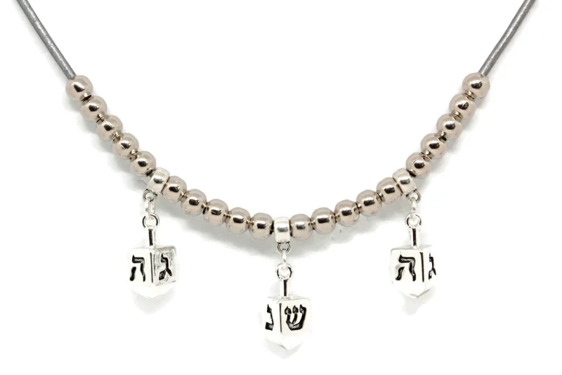 dreidel charm necklace for holiday gifts scaled