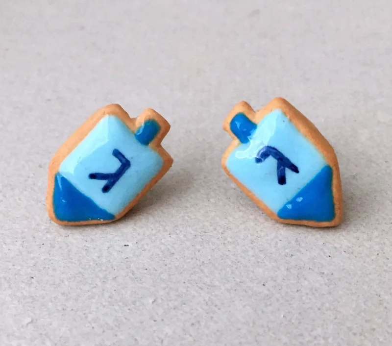 dreidel cookie earrings festive jewelry for holiday fun