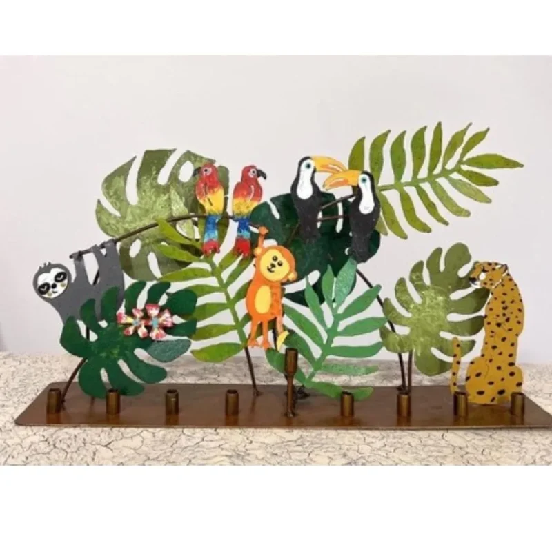 eco friendly amazon wildlife menorah unique metal design