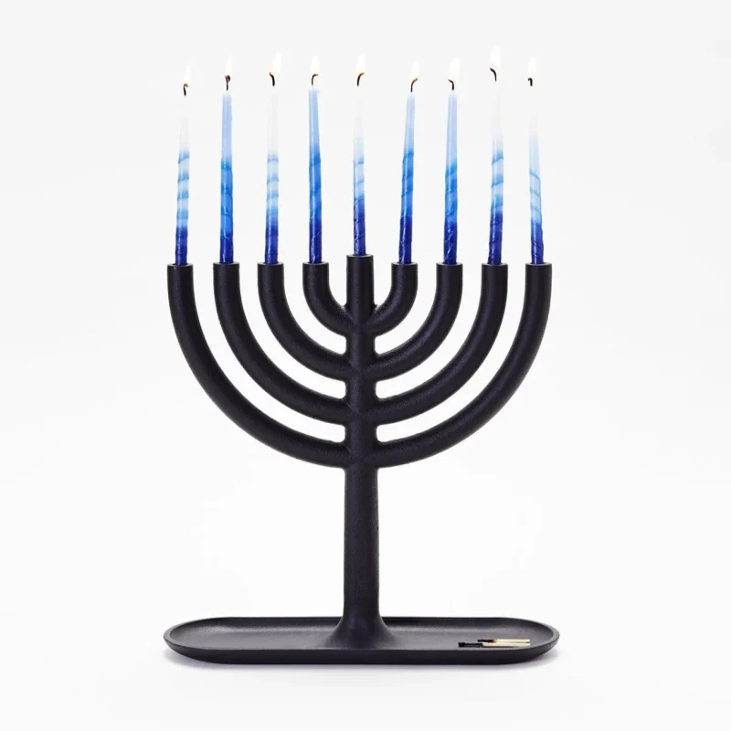 eco friendly cast iron menorah perfect gift for hanukkah