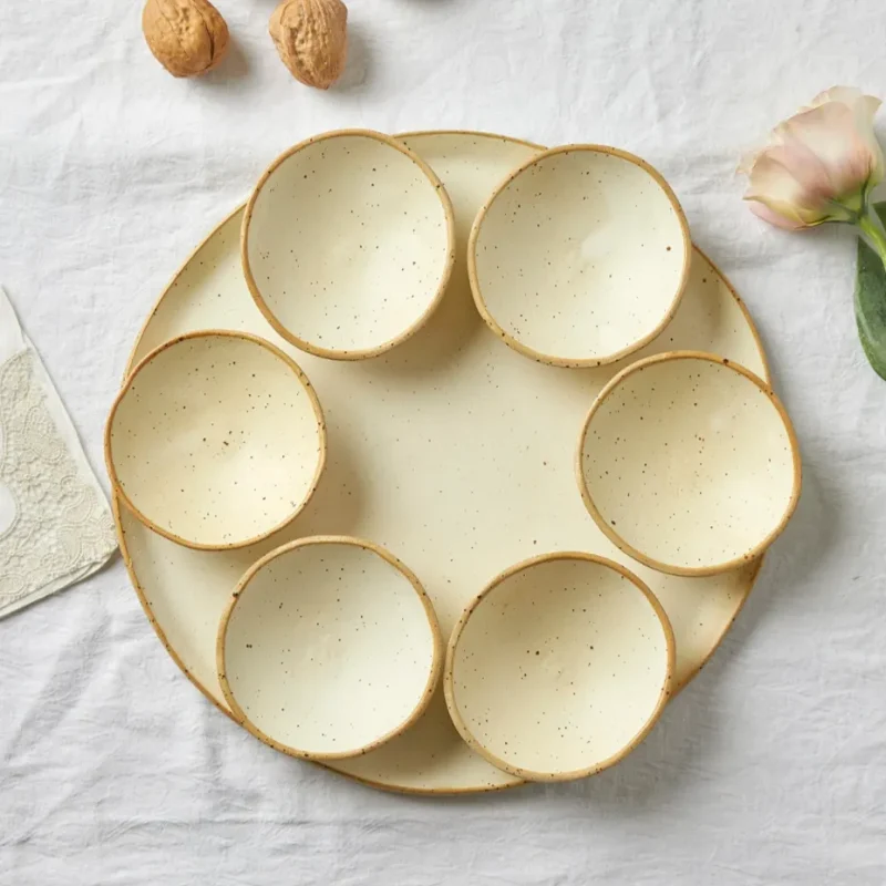 eco friendly ceramic seder plate modern design by michal