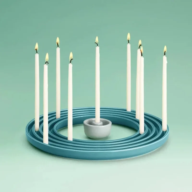 eco friendly emerald ripple menorah limited edition