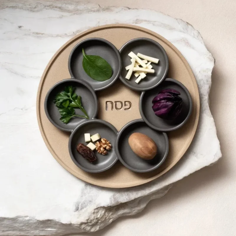 eco friendly stoneware seder plate by via maris