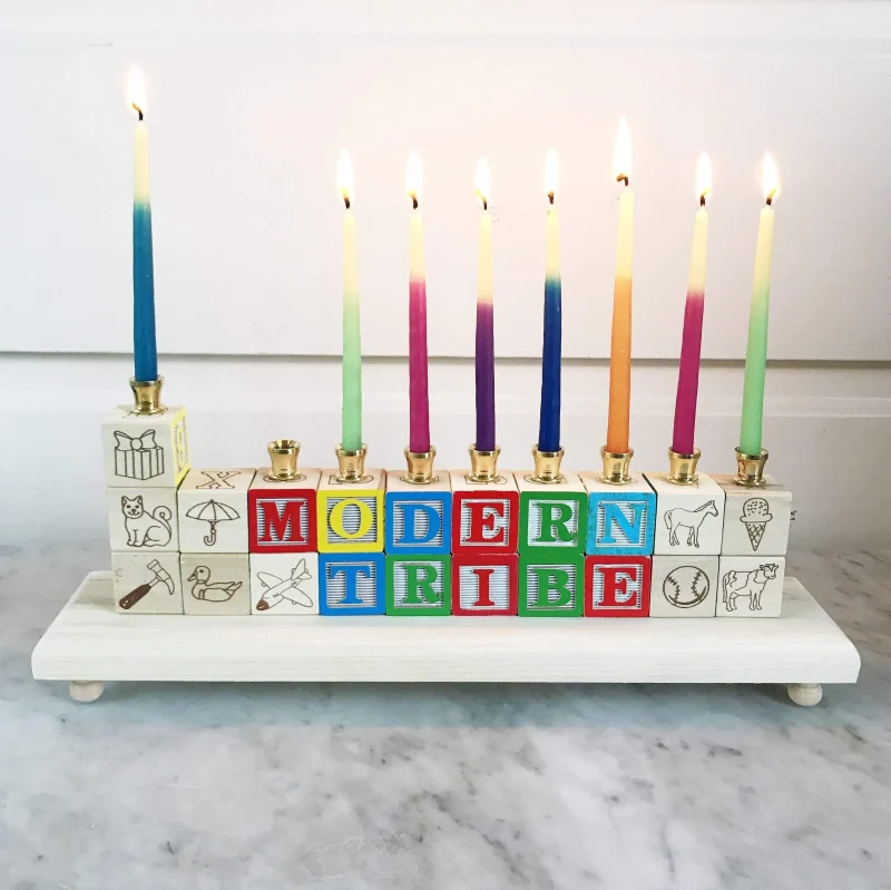 eco friendly wooden menorah blocks perfect gift scaled