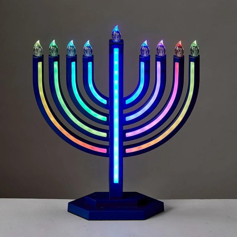 electric colorwave menorah led lighted hanukkah decor