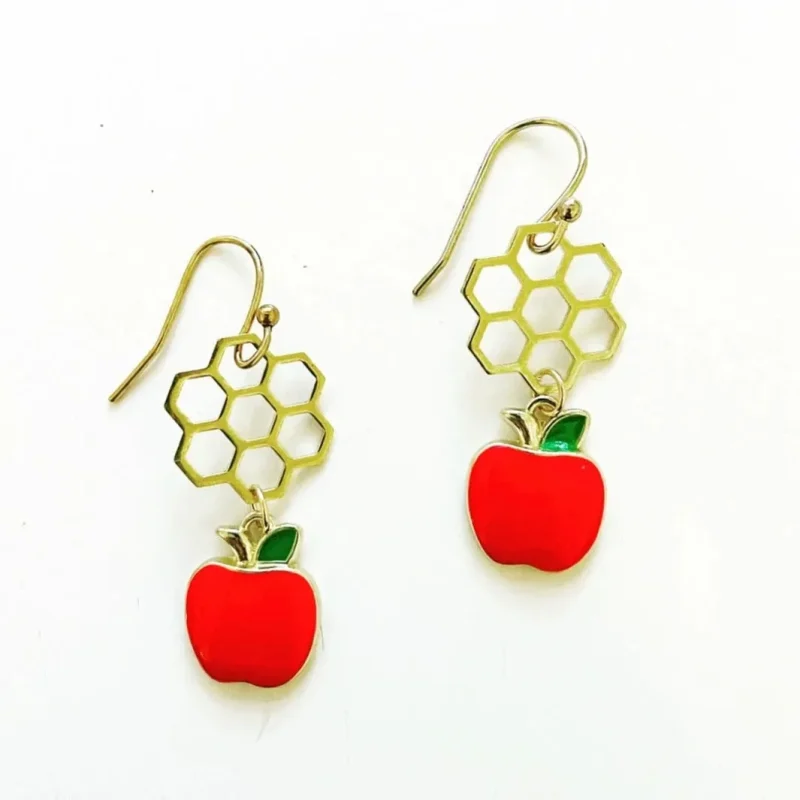 elegant apples honey dangle earrings