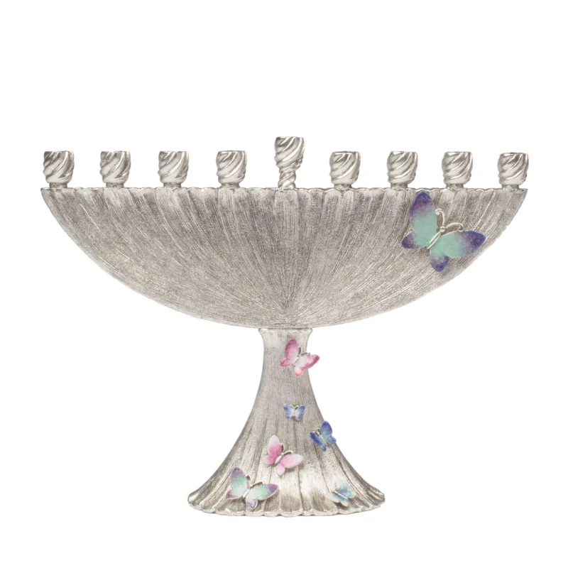 elegant butterfly menorah for hanukkah scaled