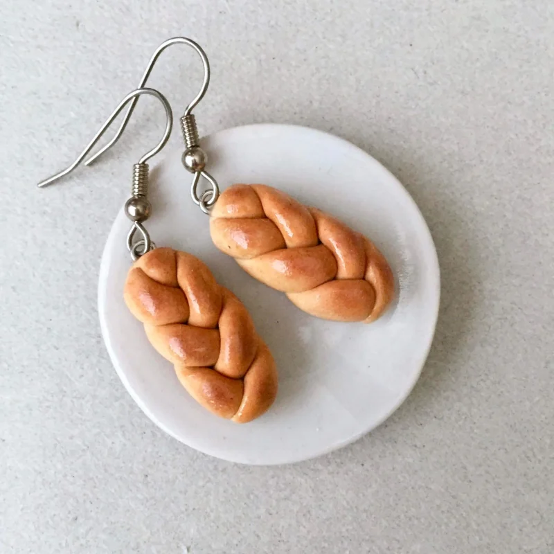 elegant challah bread earrings perfect gift