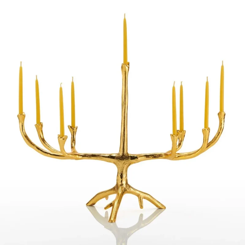 elegant gold menorah for hanukkah perfect gift