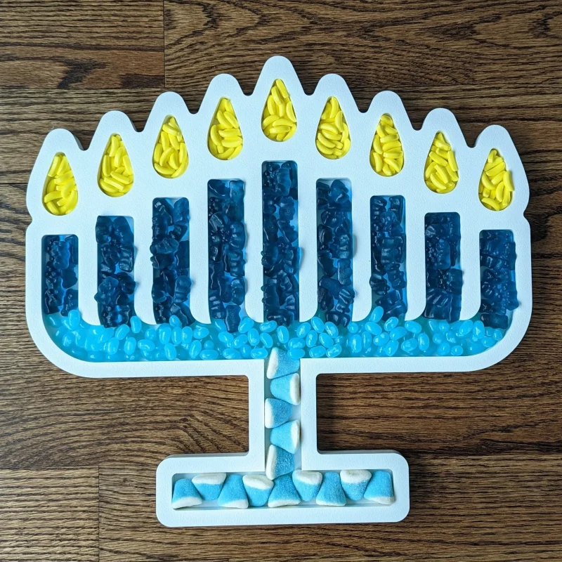 elegant menorah nut candy tray perfect for celebrations