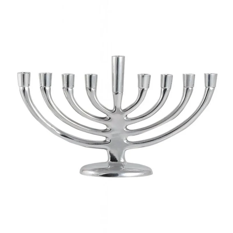 elegant silver menorah for hanukkah