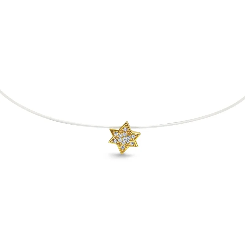 elegant star of david necklace on invisible chain