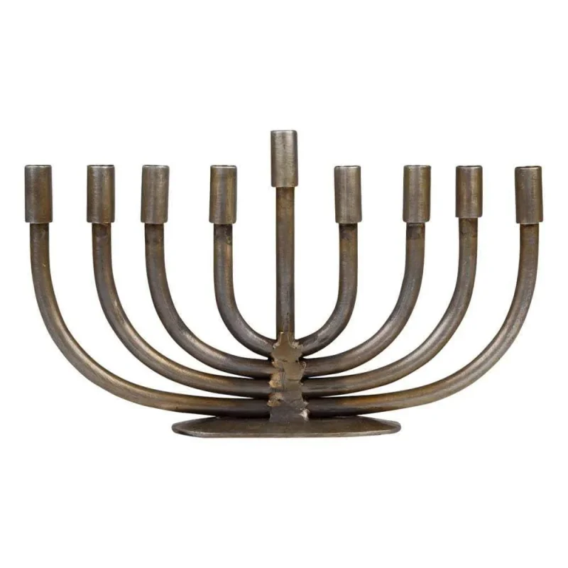 elegant wrought iron menorah for hanukkah