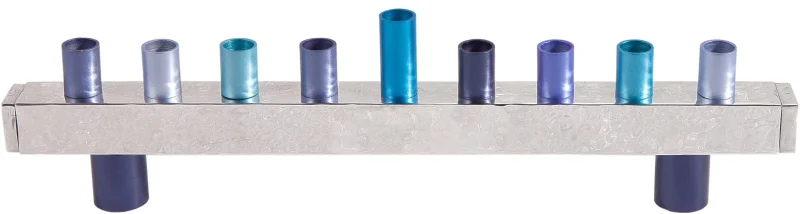 emanuel blue hammered menorah for chanukah scaled