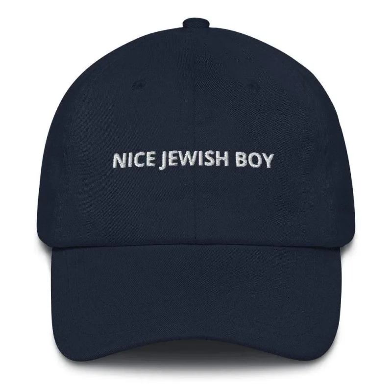 embroidered jewish boy hat navy pink light blue