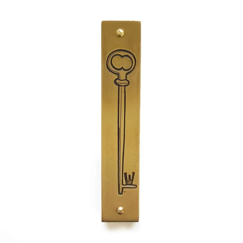 emily rosenfeld brass key mezuzah elegant judaica decor