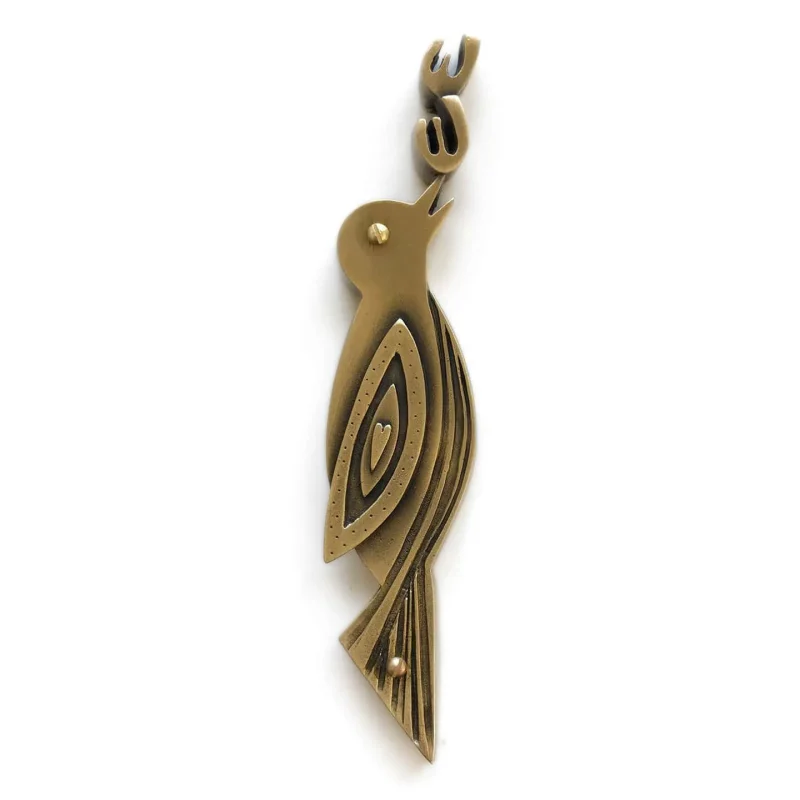 emily rosenfeld brass songbird mezuzah unique home decor