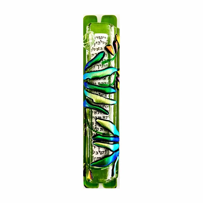 enchanted garden glass mezuzah by sandi katz scaled