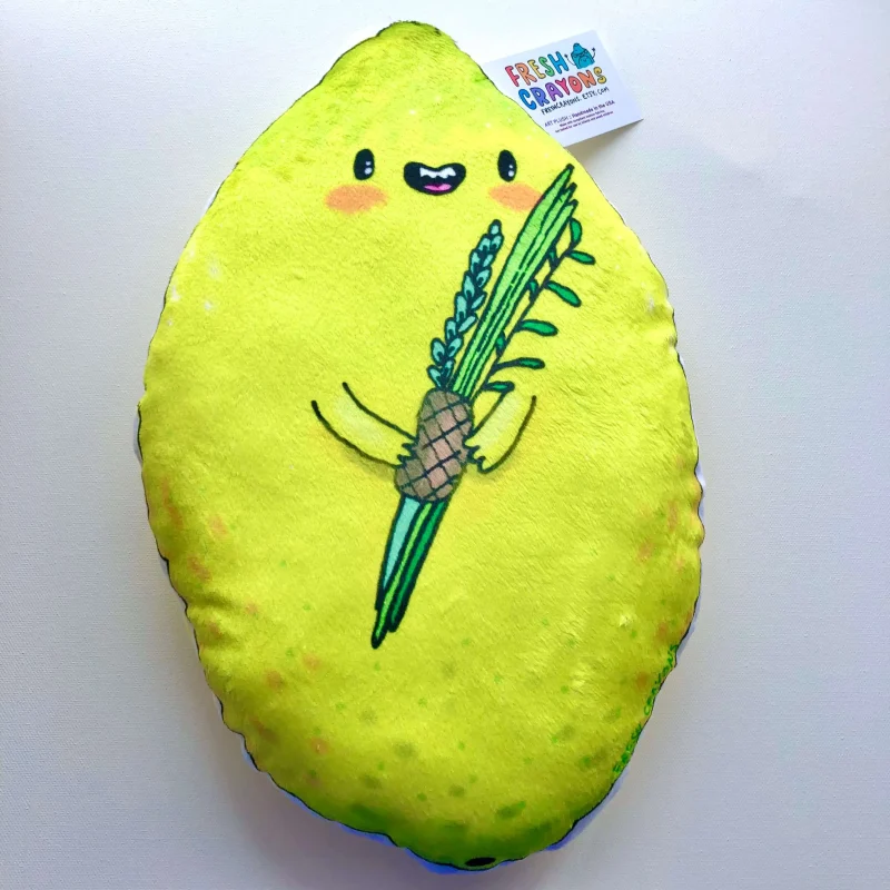 etrog sukkot plush pillow by fresh crayons scaled