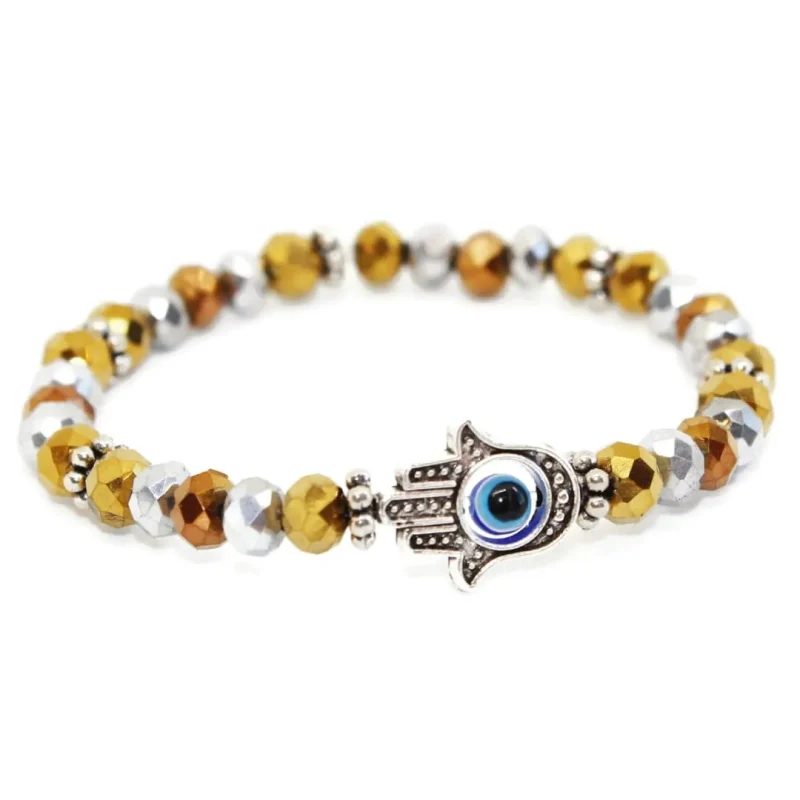 evil eye hamsa stretch bracelet