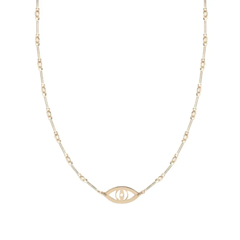 evil eye necklace sterling silver gold plated two tone