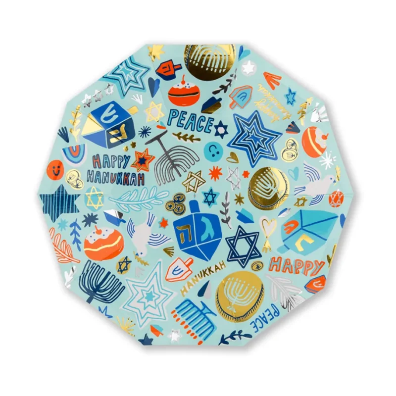 festival of lights disposable plates set of 8