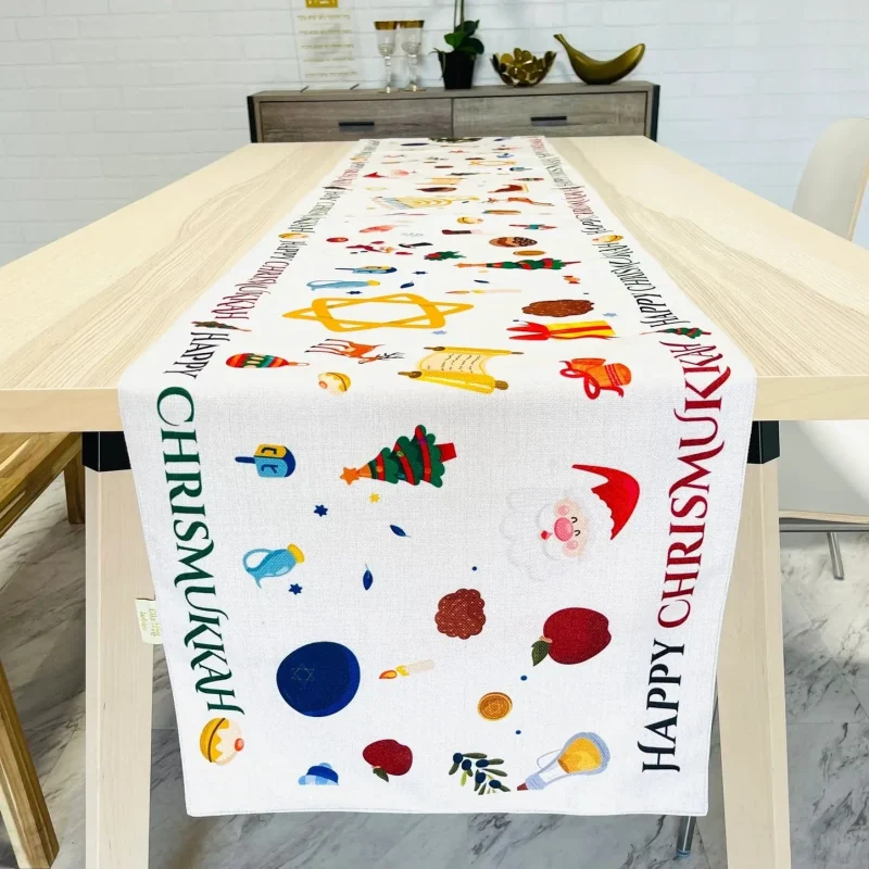 festive chrismukkah table runner perfect holiday decor